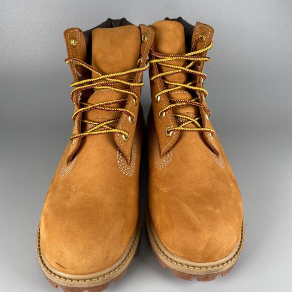 Men's 4.5 Women's 6 Timberland Wheat Nubuck Waterproof Workwear Hiking Boots EUC - Picture 2 of 8